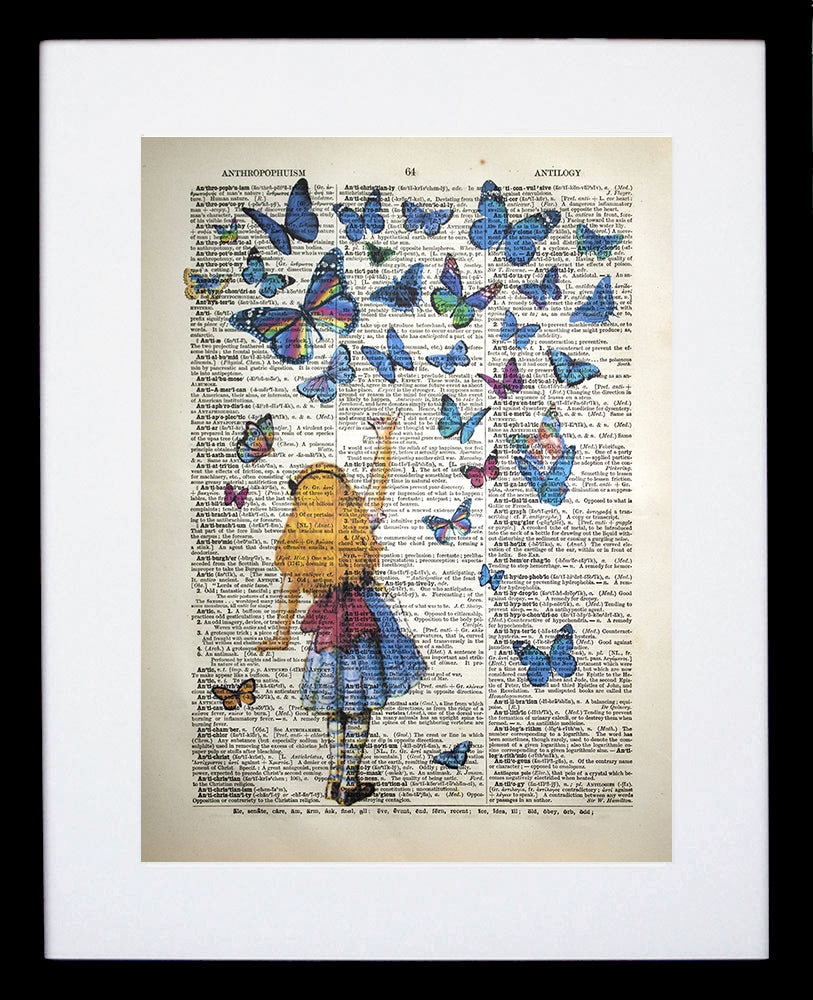Alice Reaching For Butterflies-Available In One Size Only-Black Box Frame