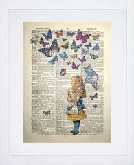 Alice The Butterfly Catcher White Frame
