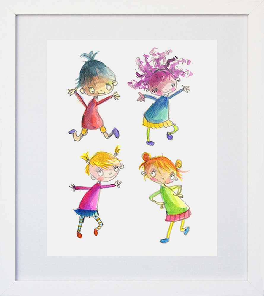 All Friends Together White Frame