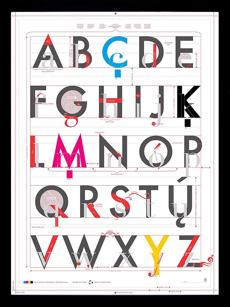 Alphabet Of Typography Framed