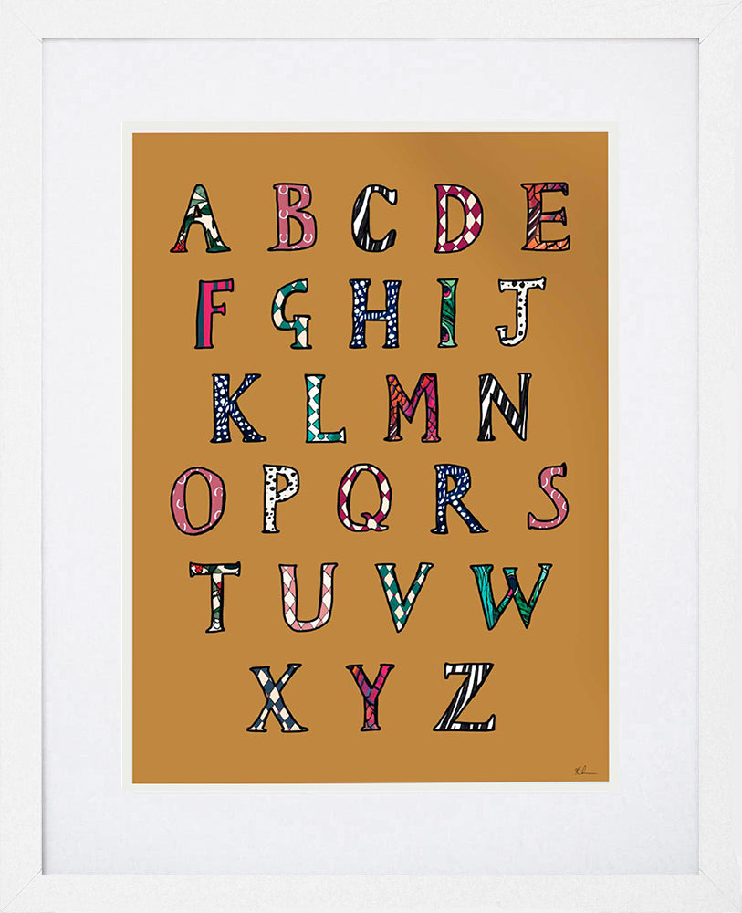 Alphabet White Frame