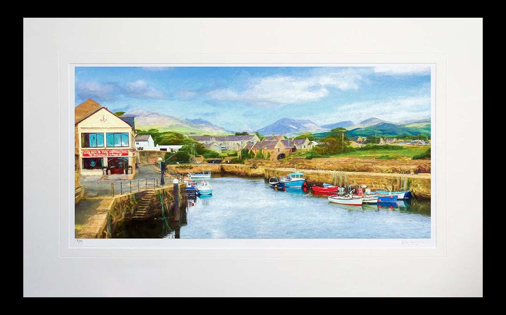 Co Down - Annalong Harbour-71 x 45-Flat Black Frame
