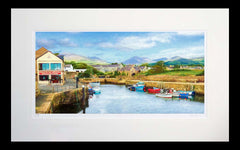 Co Down - Annalong Harbour-71 x 45-Flat Black Frame