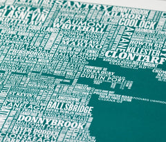 Map - Ireland Dublin in Emerald Green