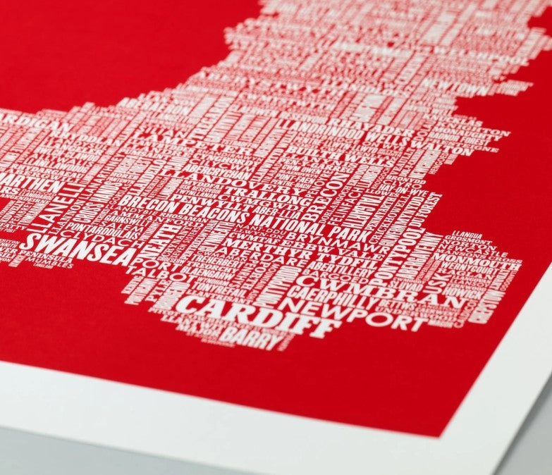 Map - Wales in Red