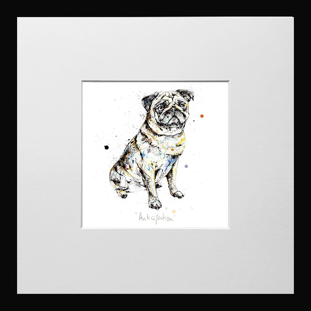 Print Open Edition Animals - Anticipation-12 x 12-Small Flat Black Frame