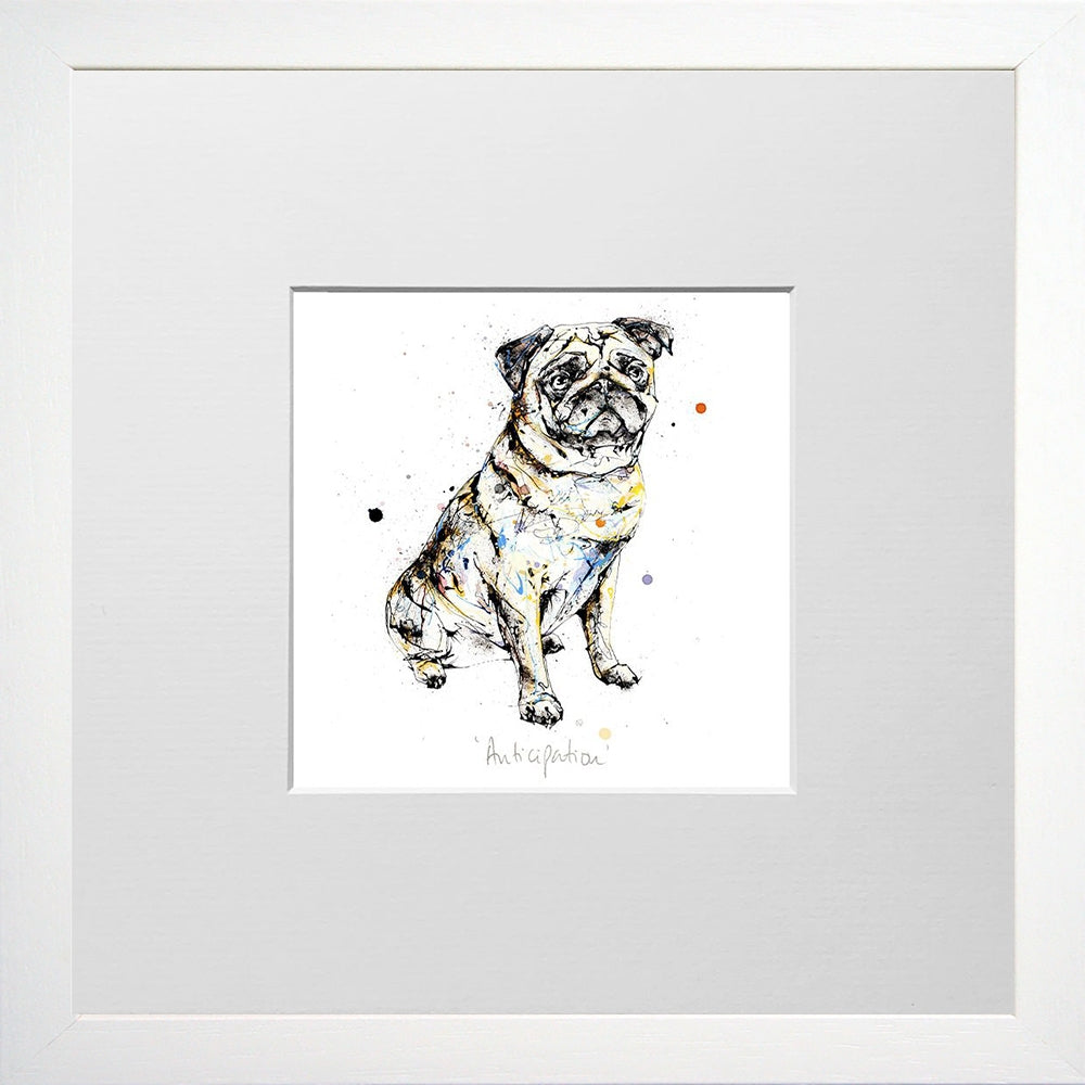 Print Open Edition Animals - Anticipation-12 x 12-Small Flat White Frame