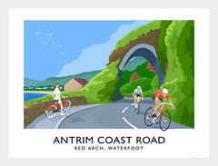 Co Antrim - Coast Road Red Arch Frame White 40 x 30 No Mount