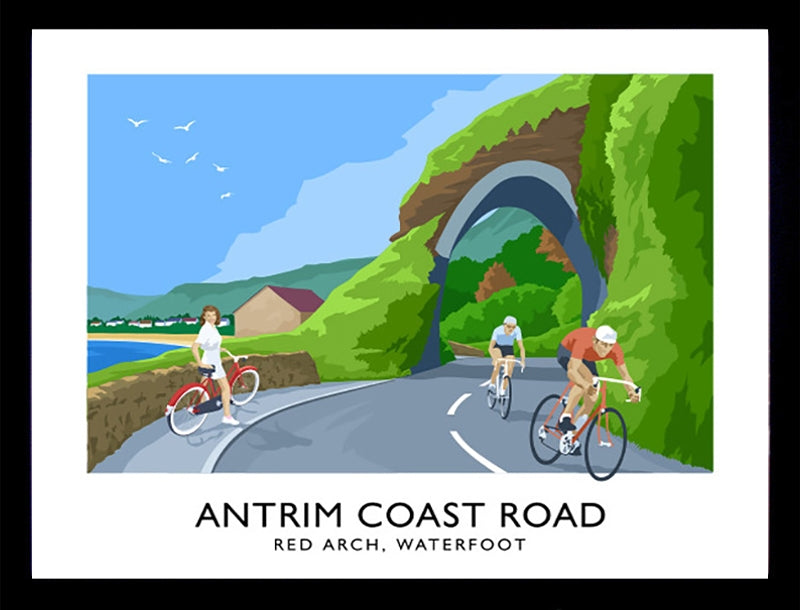 Co Antrim - Coast Road Red Arch Frame Black 70x50