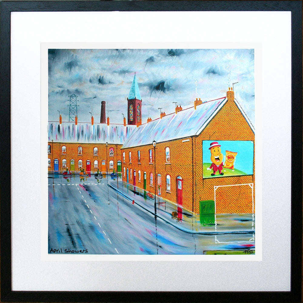 April Showers Framed 40 x 40