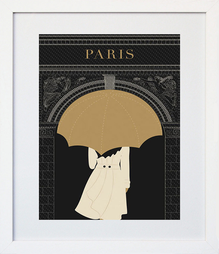 Paris Illustration - Arc De Triomphe Frame White