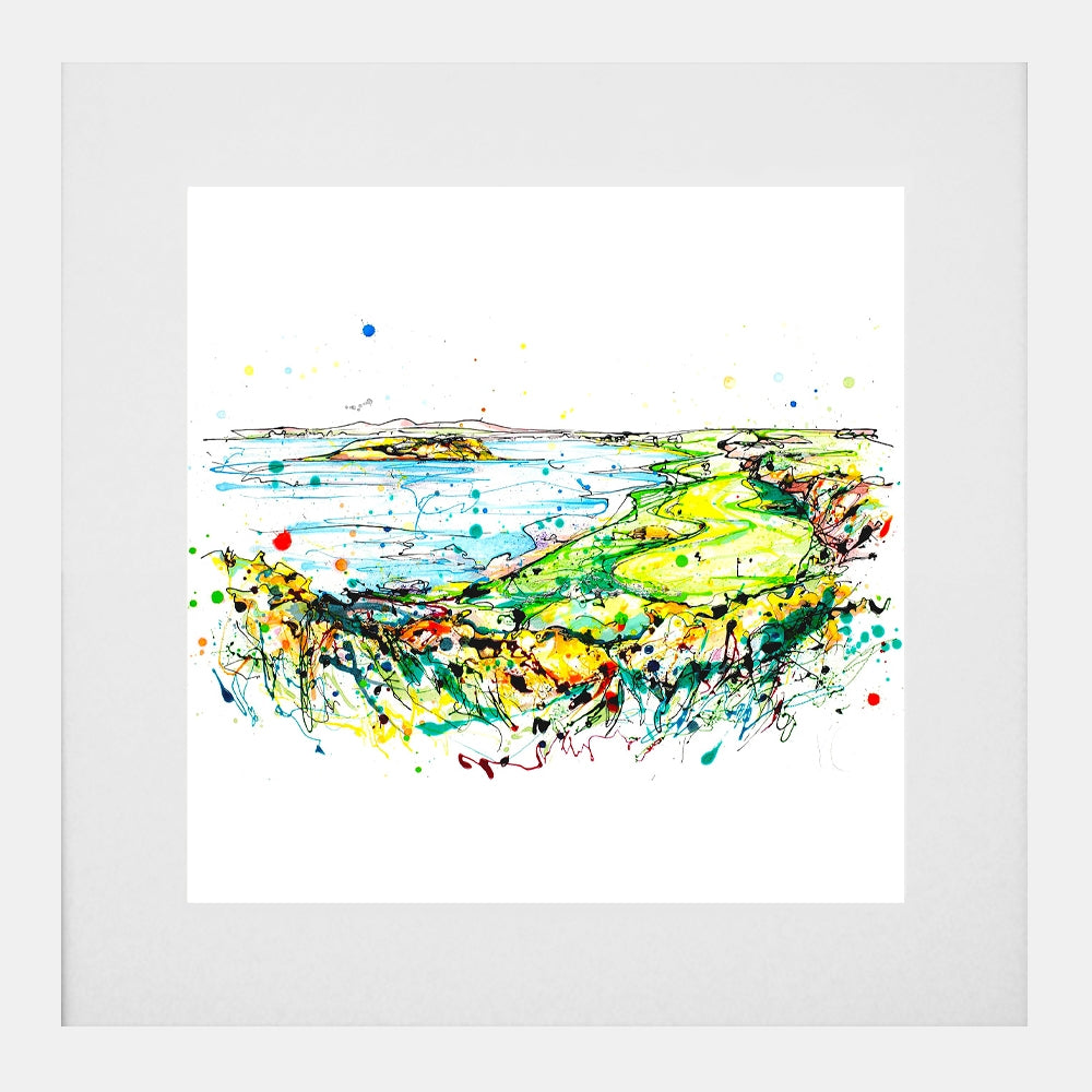 Print Open Edition Golf - Ardglass Eleventh Hole Coney Island - White Box Frame (With Mount)