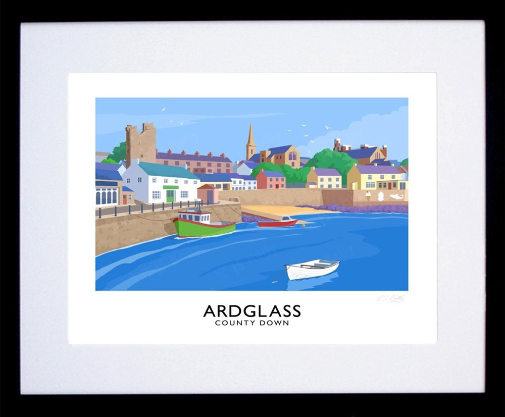 Co Down - Ardglass-40 x 30-Black Box Frame (With Mount)