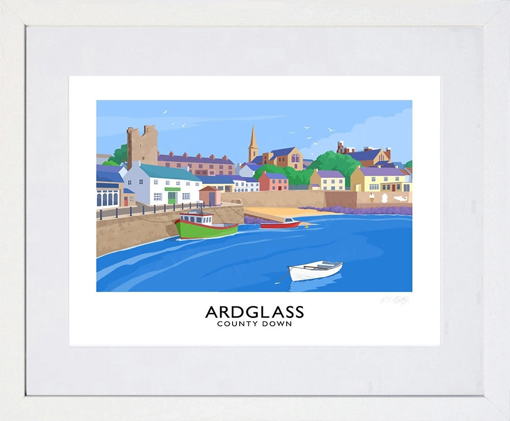 Co Down - Ardglass-40 x 30-White Box Frame (With Mount)