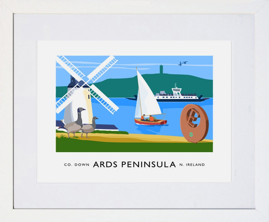 Co Down - Ards Peninsula Frame White 40x30 With Mount