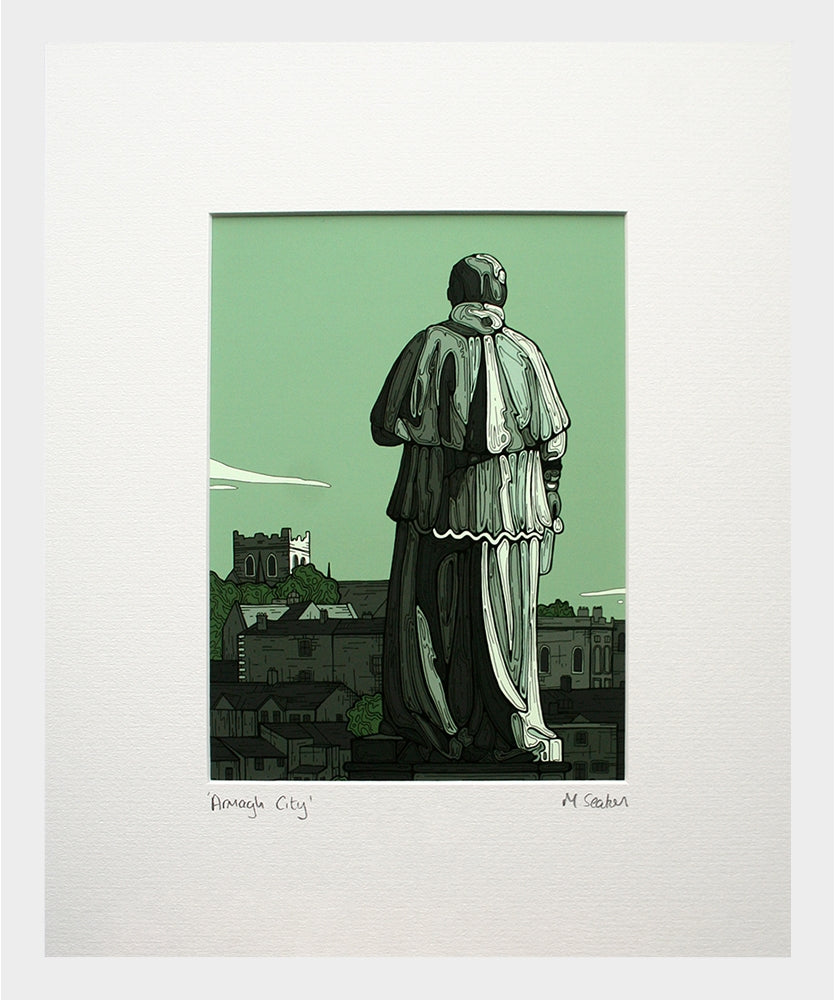 Armagh City-16 x 11.5-Small Flat White Frame