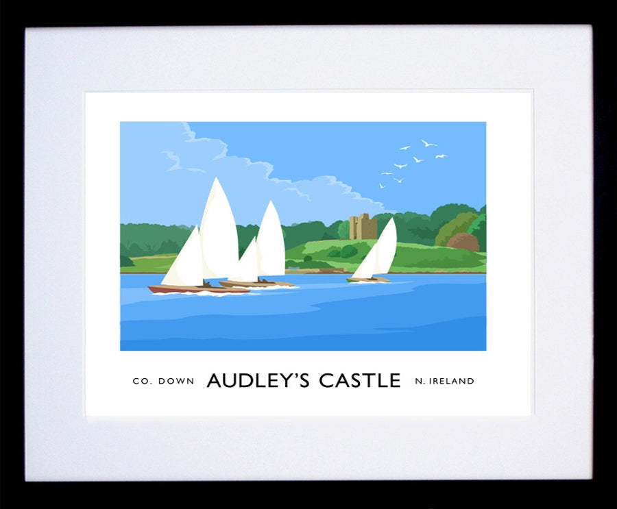 Co Down - Audleys Castle Frame Black 40x30 With Mount
