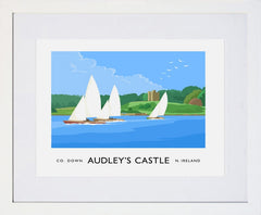 Co Down - Audleys Castle Frame White 40x30 With Mount