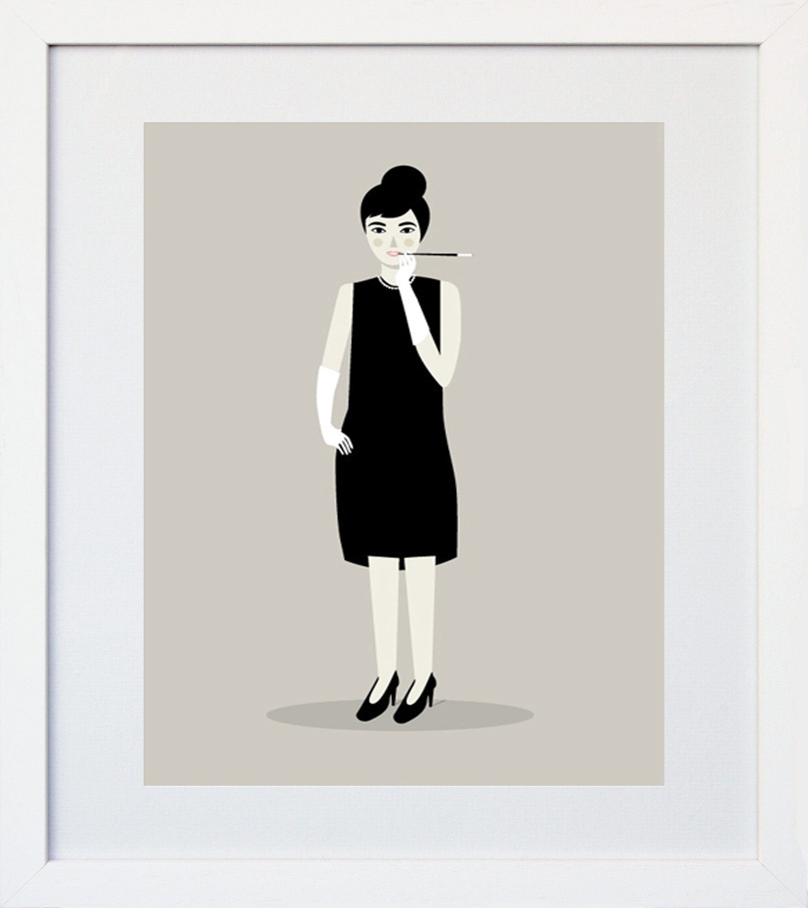 Audrey Hepburn White Frame