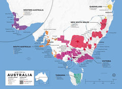Australia Wine Map Unframed