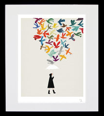 Autumn Birds Black Frame