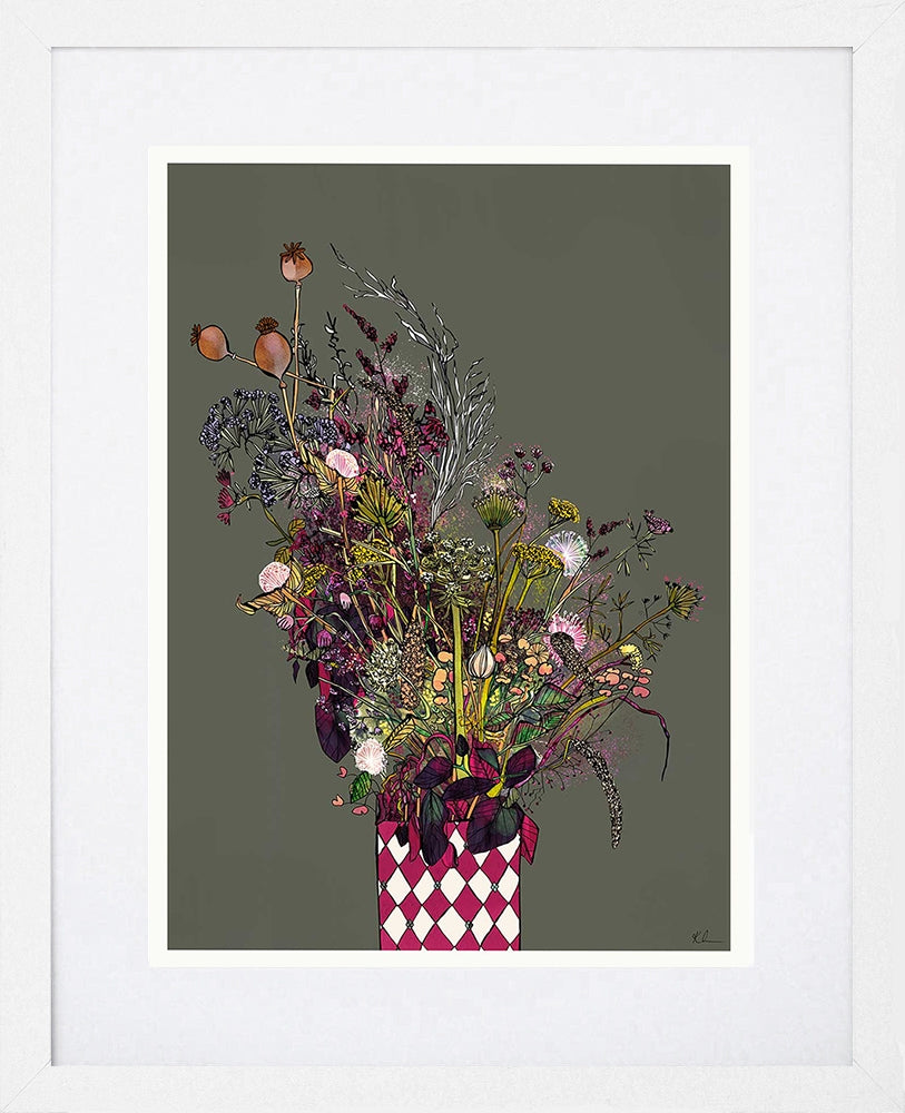 Autumn Blooms-19 x 27.5-White Box Frame (With Mount)