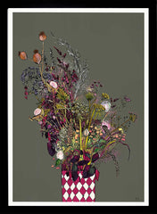 Autumn Blooms-33 x 55.5-Black Box Frame (No Mount)