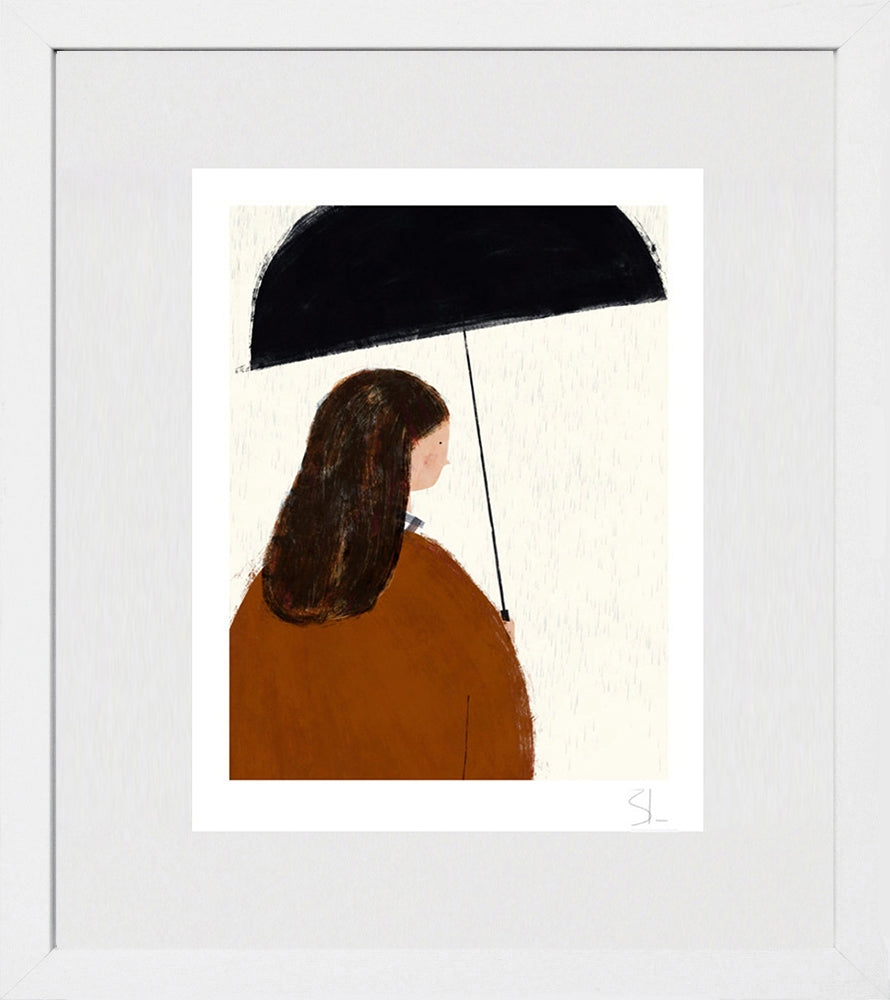 Autumn Girl White Frame