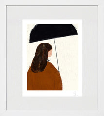 Autumn Girl White Frame