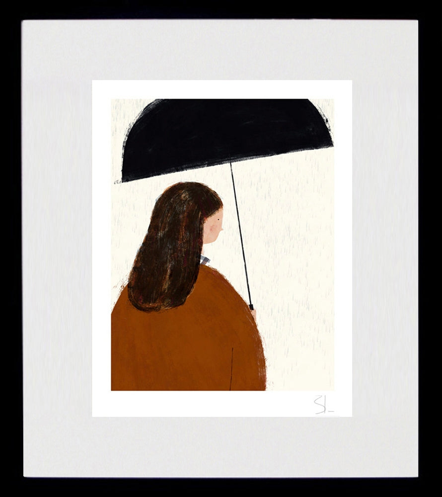 Autumn Girl Black Frame