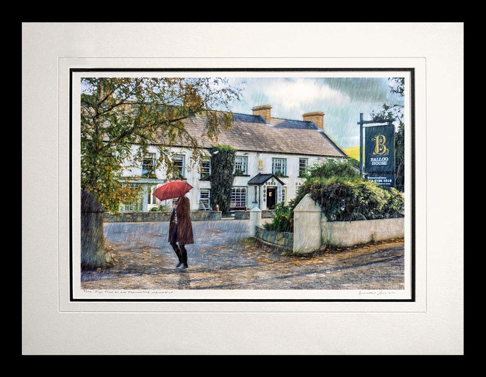 Co Down - Rain Series - Autumn Rain Balloo House Frame Black Flat 60x47.5