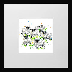 Print Open Edition Animals - Baa-12 x 12-Small Flat Black Frame