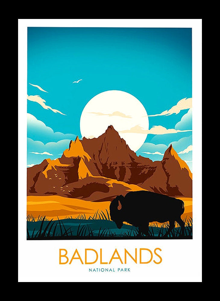 National Park - Badlands Black Frame
