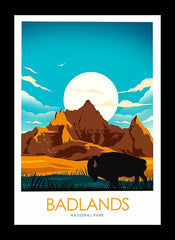 National Park - Badlands Black Frame