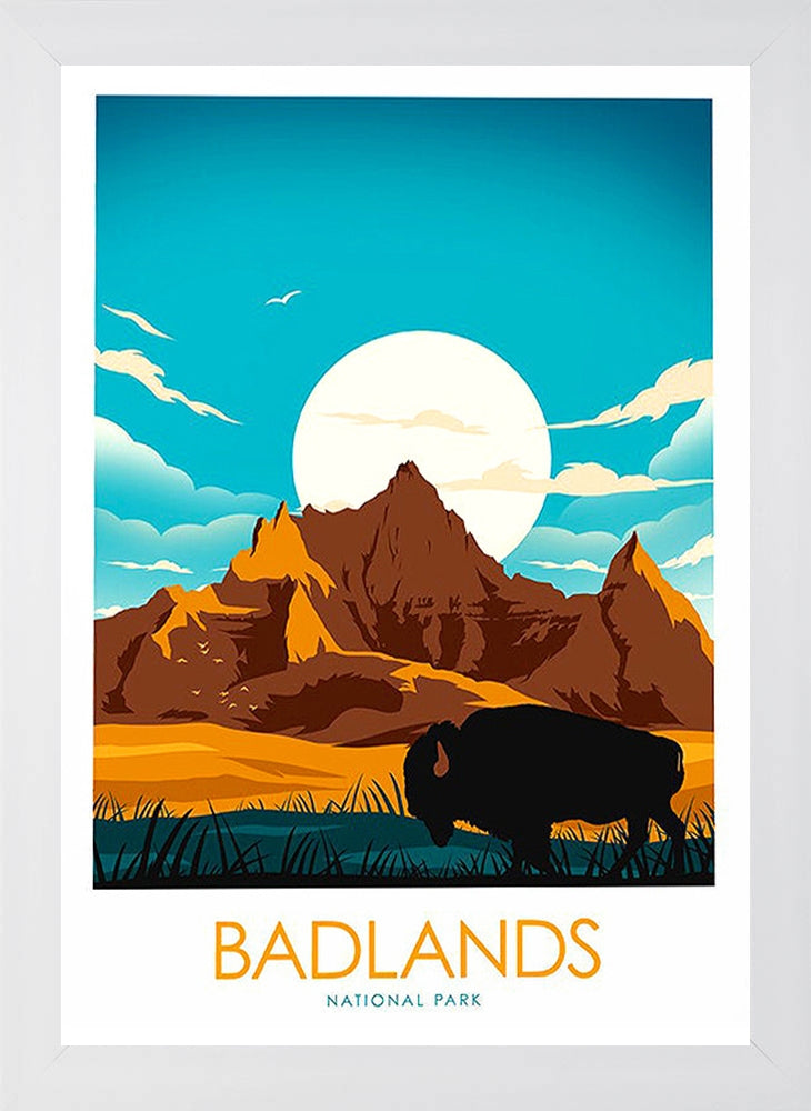 National Park - Badlands White Frame