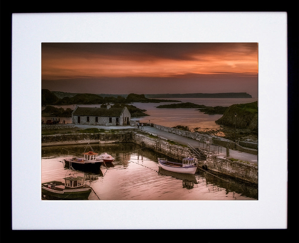 Sunset Over Ballintoy Black Frame