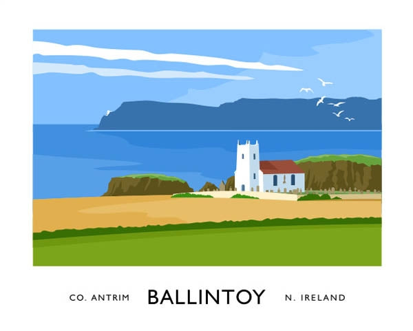 Co Antrim - Ballintoy Church Unframed 70x50