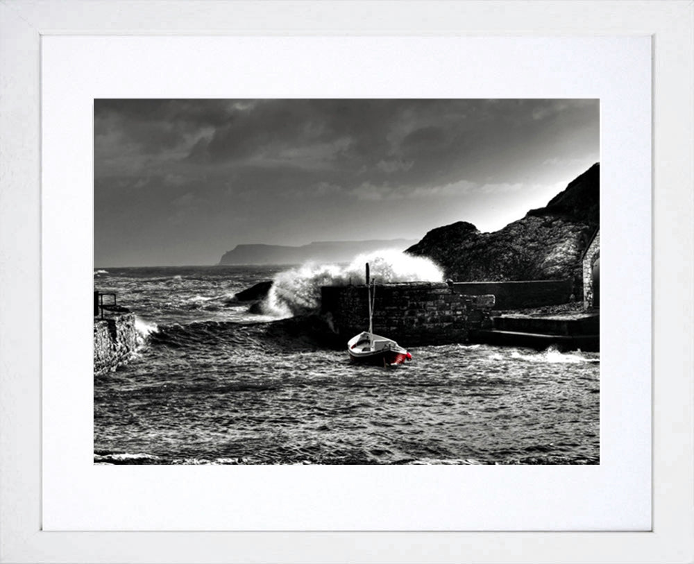 Co Antrim - Ballintoy Harbour Frame White Box