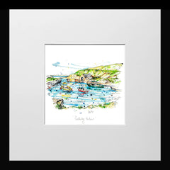 Print Open Edition Landscape - Ballintoy Harbour-12 x 12-Black Box Frame (With Mount)