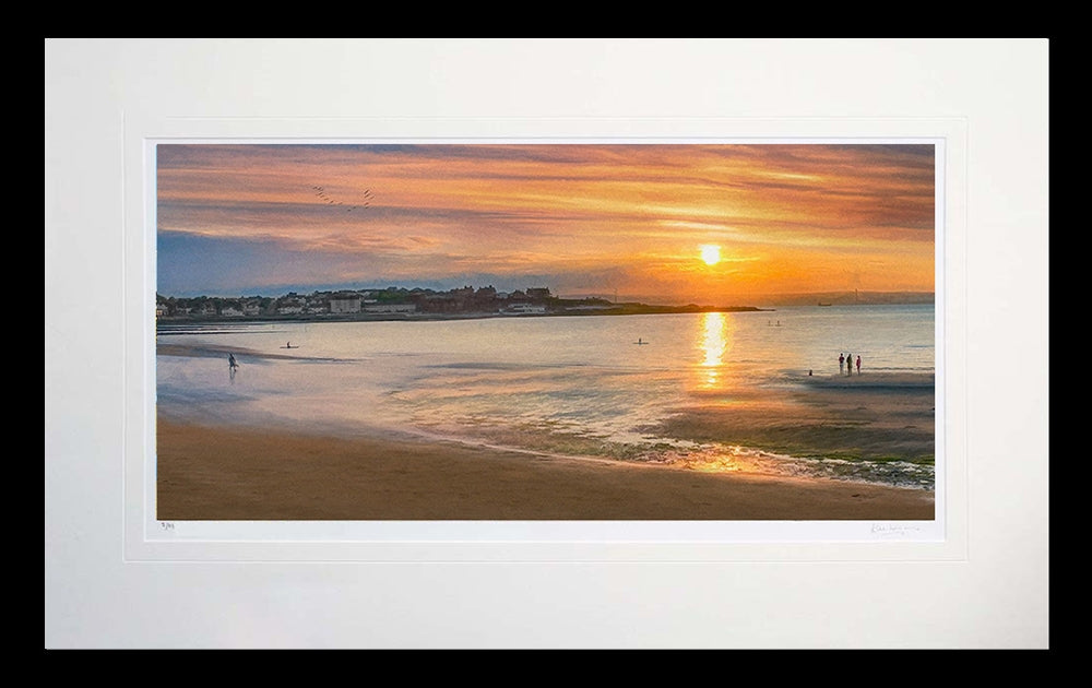 Co Down - Ballyholme Sunset Flat Black Frame