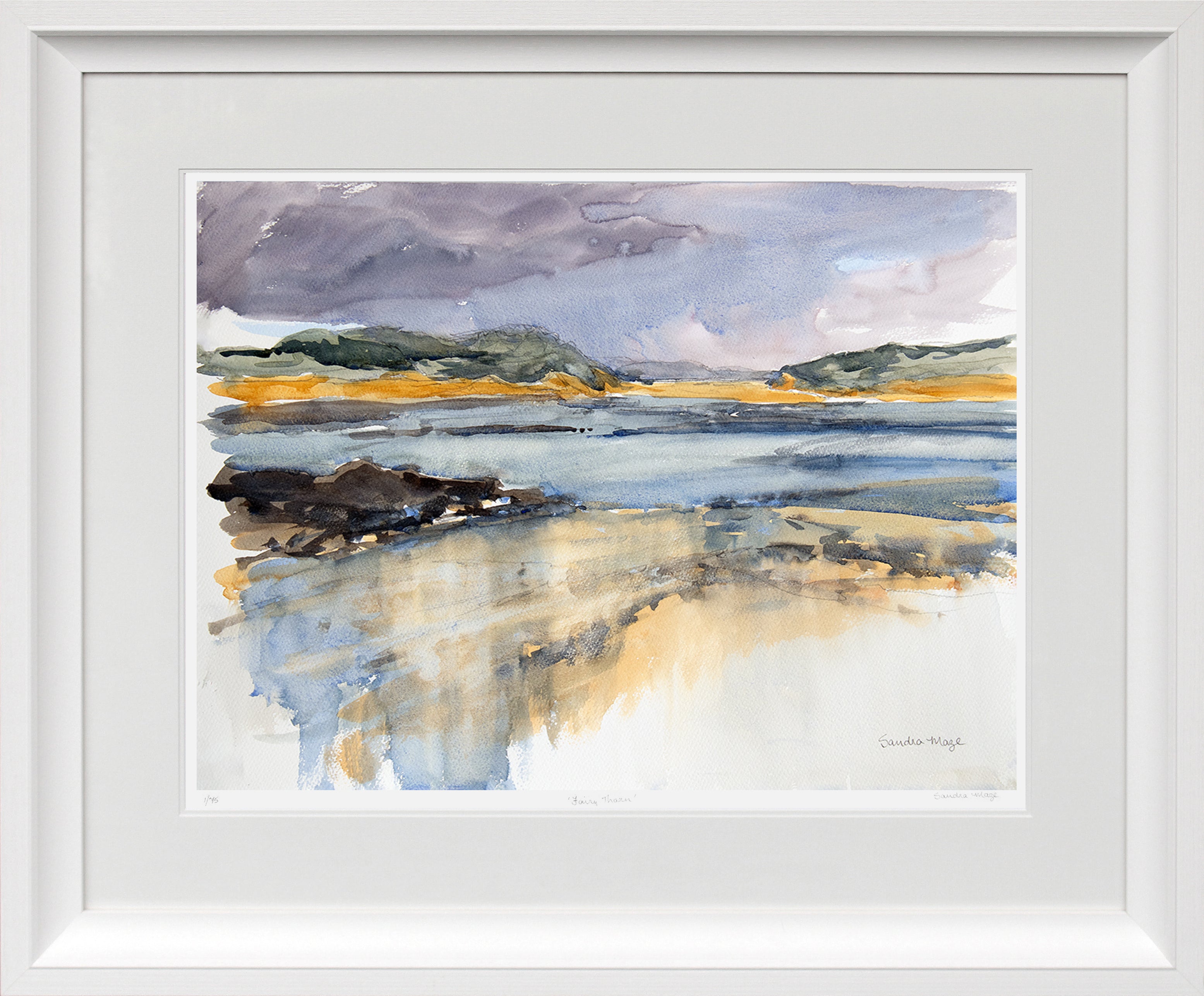 Print - Ballyness Bay Towards Inishbofin and Tory Island Donegal - Chunky White Frame