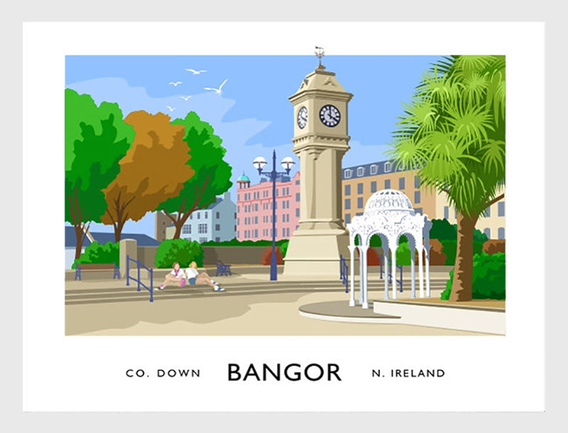 Co Down - Bangor McKee Clock White Black 70x50