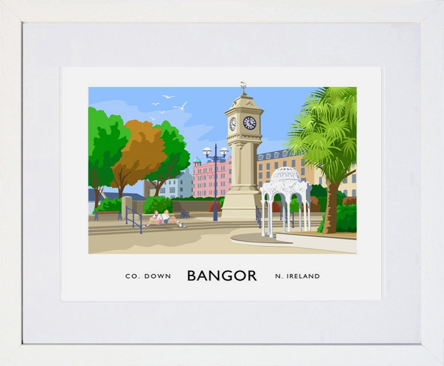 Co Down - Bangor McKee Clock Frame White 40x30 With Mount
