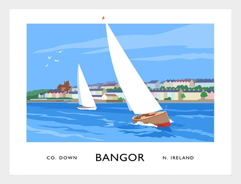 Co Down - Bangor Seafront Frame White 40x30 No Mount