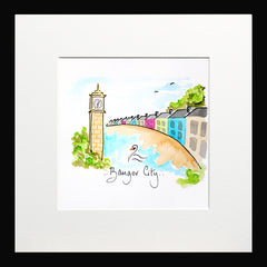 Bangor City Small Flat Black Frame
