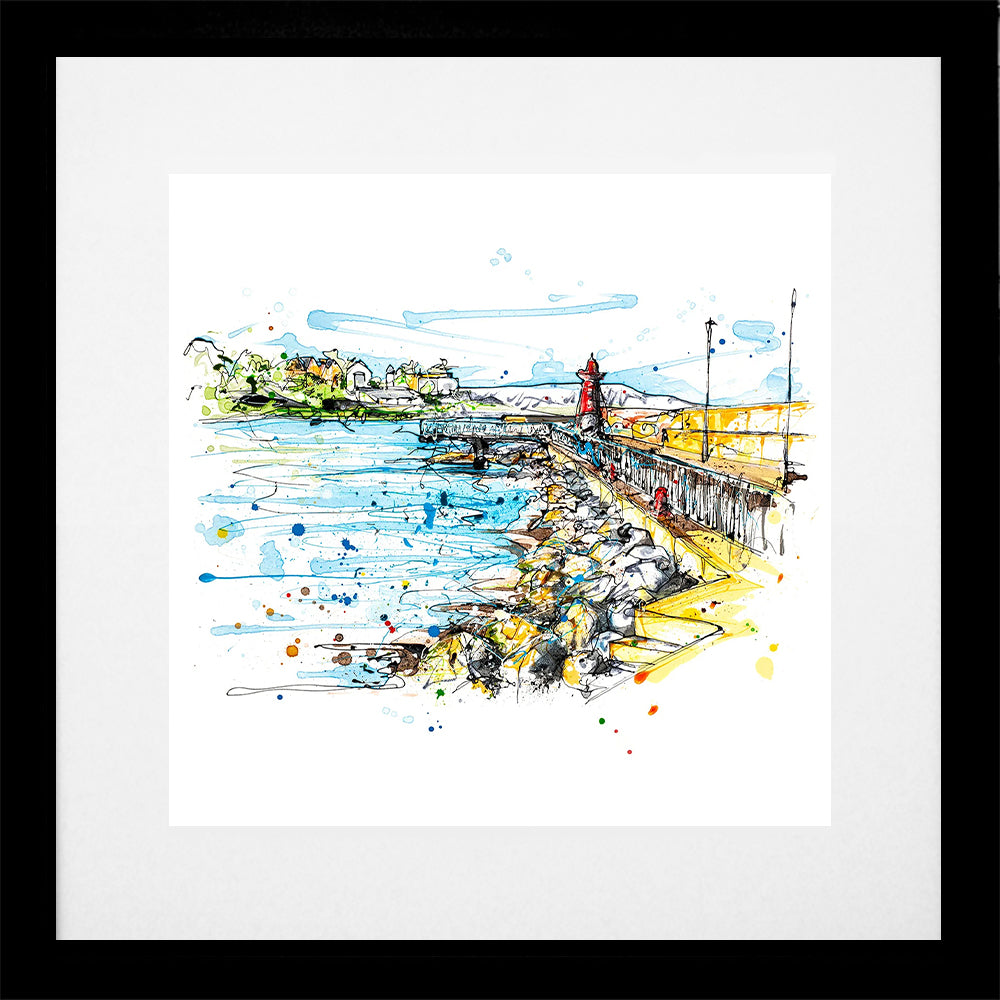 Print Open Edition Landscape - Bangor Pier-30 x 30-Black Box Frame (With Mount)