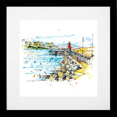 Print Open Edition Landscape - Bangor Pier-30 x 30-Black Box Frame (With Mount)