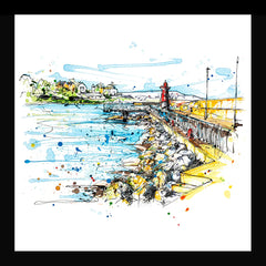 Print Open Edition Landscape - Bangor Pier-30 x 30-Black Box Frame (No Mount)
