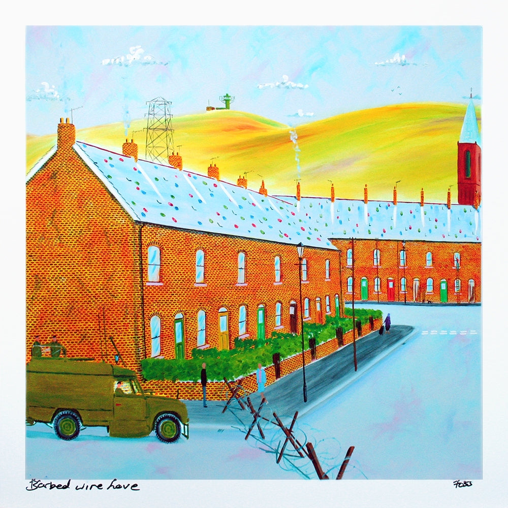 Print - Barbed Wire Love 40 x 40 Unframed