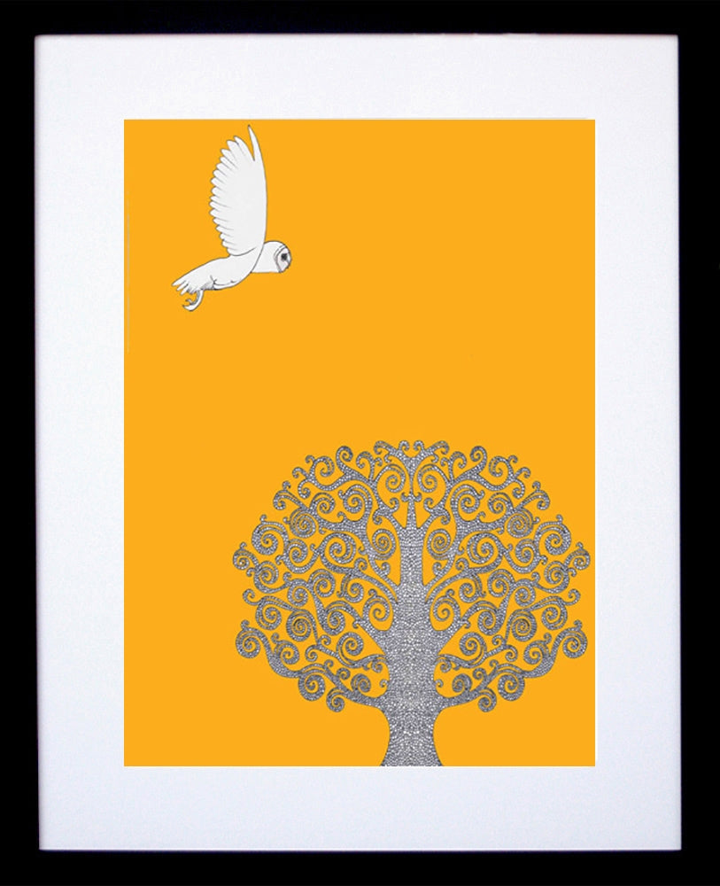 Barn Owl (Orange) Framed